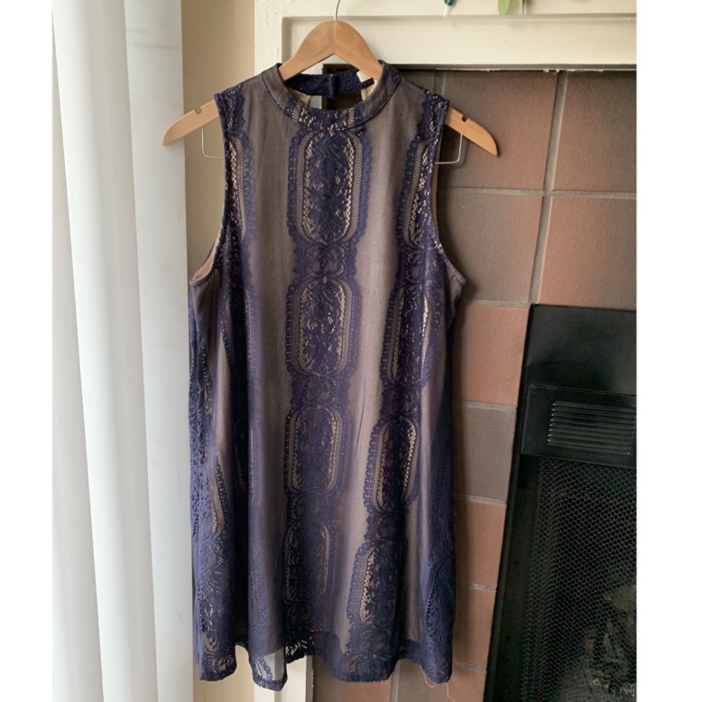 Blue Lace Midi Dress